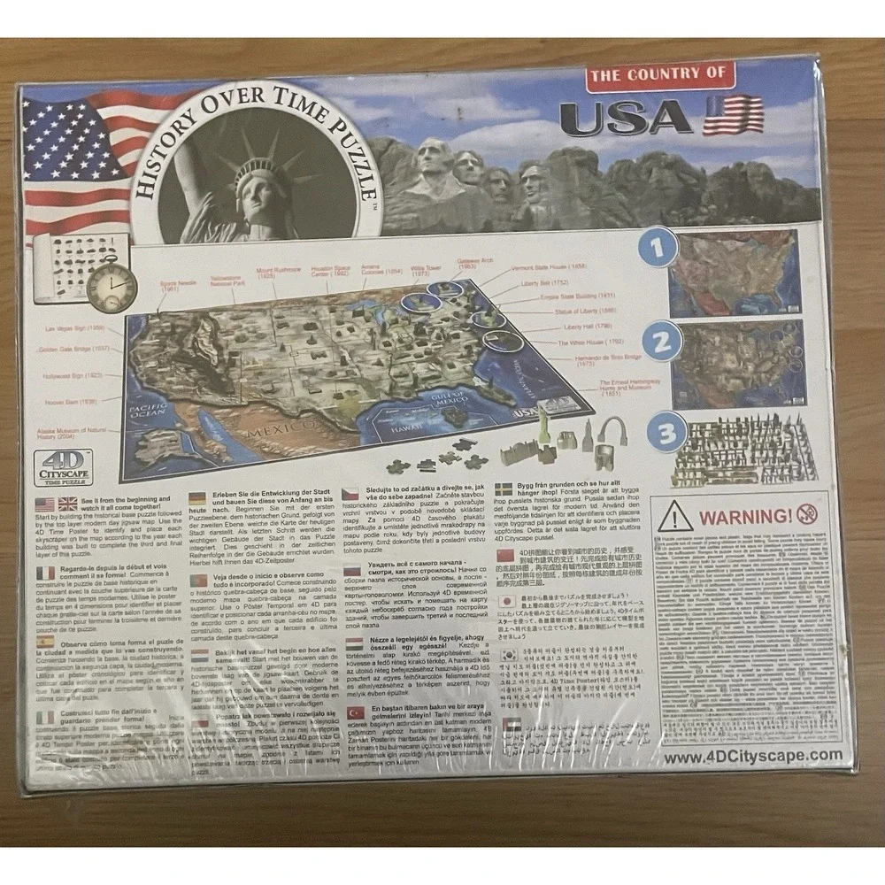 4D Cityscape Jigsaw Puzzle USA History Over Time Puzzle 950 Pieces NIB Sealed